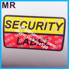 destructible adhesive vinyl labels