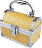 Lockable Professional Cosmetic Case with Silver Trim Removable Shoulder Strap