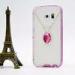 Soft silicone Samsung Galaxy S6 Edge case cover with rhinestone decoration chrome bumper