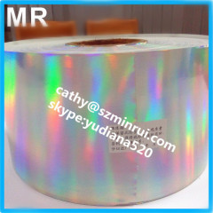 Minrui supply the largest huge roll length 2000M self adhesive type plain hologram destructible security label paper