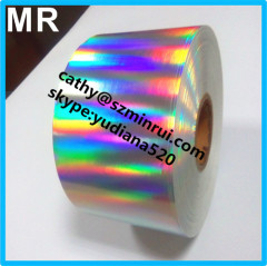 Minrui supply the largest huge roll length 2000M self adhesive type plain hologram destructible security label paper
