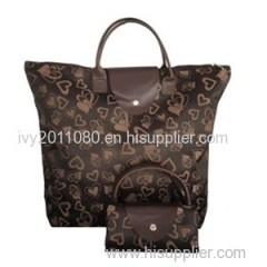 Leather Handle Nylon Shopping Bags