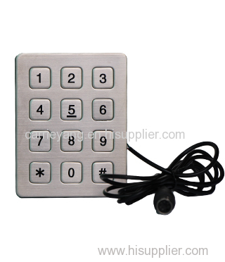 Metallic keyboard ip65 waterproof metal digital keypad for outdoor