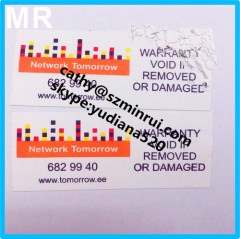 Minrui supply strong adhesive destructible paper sticker