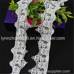 white polyester embroidery lace trim