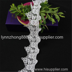 white polyester embroidery lace trim