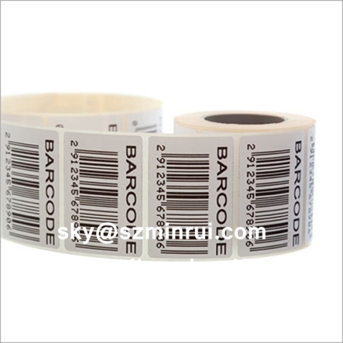 tamper evident barcode stickers/tamper barcode labels/warranty barcode labels