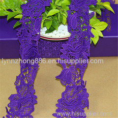 garment accessories purple polyester chemical lace trim