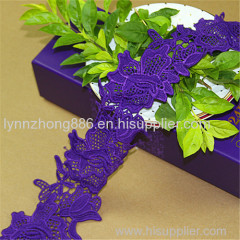 garment accessories purple polyester chemical lace trim