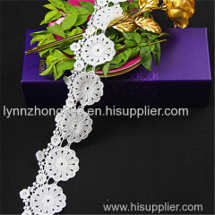 wide polyester chemical lace trim for bridal dress