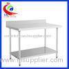 Disassemble stainless steel worktable with back splush / stainless food prep table