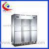 Hotel used stainless steel 6 door commercial fridge freezer double temperature