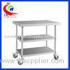 Detachable 3 layer Stainless Steel Work Table with casters trolley