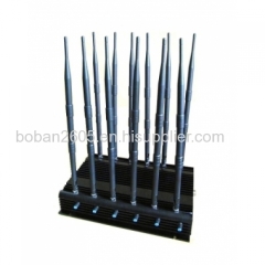 Double bander 12 Antennas 30W GSM CDMA 2G 3G 4GLTE 4GLow WiFi JAMMER Up to 80m