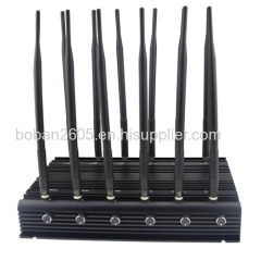 Double bander 12 Antennas 30W GSM CDMA 2G 3G 4GLTE 4GLow WiFi JAMMER Up to 80m