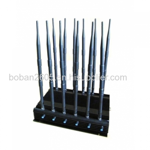 12 Antennas 32W CDMA 2G 3G 4GLTE 4GWiMax WiFi RC 433 315 868Mhz GPS L1 L2 Lojack JAMMER up to 50m