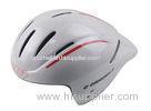 Red Stripe White Cycling Racing Helmets Ladies Long Tail Washable Antibaterial Pad