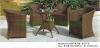 Outdoor patio brown wicker material table chairs sets