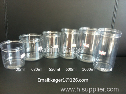 400ml 550ml 600ml 680ml 800ml 1000ml pet candy jar plastic can