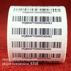 Custom Self Adhesive Barcode Label Security Sticker Destructible Vinyl Anti-theft Barcode Label QR Code Sticker In Roll