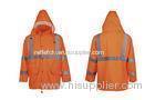 ANSI//ISEA 107-2010 reflective safety rainwear waterproof jacket with detachable hood