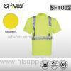 Red Green Polyester birdeye Reflective Safety Shirts with rib neck