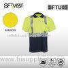 Security warning Button up Reflective Safety Shirts with polo neck and one chest pocket