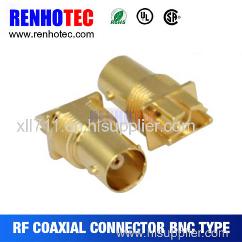 Gold Plating BNC Jack PCB Edge Mount Receptacle. ISOLATE Crimp RF Connector