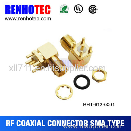 RF Connector Dustproof SMA Electrical Gold Plated R/A Connector Types