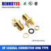 RT SMA Female Connector Solder Attachment Thru Hole PCB 200 inch x .067 inch Hole Spacing