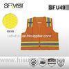 100% polyester mesh safety workwear reflective safety vest with many pockets ANSI/ISEA 107-2010