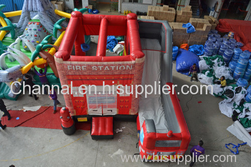 fire truck slide/ china inflatable slide manufacturer