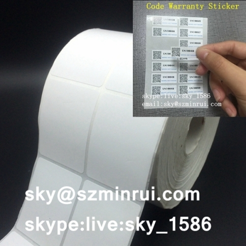 anti-counterfeiting blank eggshell sticker/tamper proof sticker labels/blank roll labels