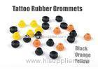 Plastic tattoo rubber grommets fit precisely in the eye of needle bars