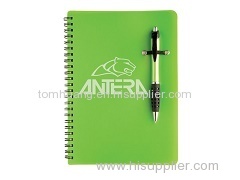 Plastic promotional notebooks with ball pen