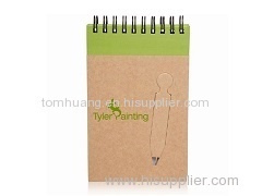 Recycle Mini Spiral Notebooks with die cut pen