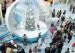 Commercila Exhibition Clear Inflatable Snow Globe With Christmas Backdrop
