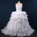 ALBIZIA White Beads Ruffles Scoop Lace Layered A Line Ball Gown Organza Contoured Wedding Dresses