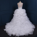 ALBIZIA White Beads Ruffles Scoop Lace Layered A Line Ball Gown Organza Contoured Wedding Dresses