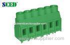 Green PCB Mount Terminal Block 300V 10A Pitch 6.35mm Single Deck