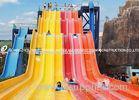 Multi Lanes Rainbow FRP Custom Water Slides In An Amusement Park Water Slide