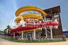 Outdoor Fiberglass Water Slides Custom FRP Spiral Red Water Slides CE