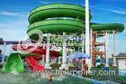 Green Big Commercial Pool Water Slides For Theme Park / Backyard Water Slides Kids