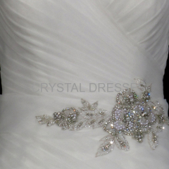 ALBIZIA Intricate Pleated Ivory Sweetheart Organza Fluffy Skirt Ball Gown Fold\Ruffle Wedding Dresses