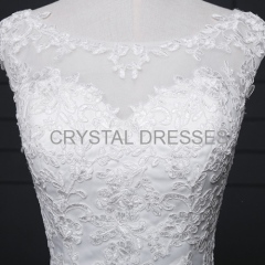 ALBIZIA Fashion Ivory Scoop Lace Tulle Satin allure Mermaid Wedding Dresses
