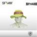 Polyester fabric high visibility Safety Hats with 2.5cm silver reflective tape