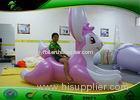 2M UV Printing Inflatable Cartoon Characters Pink Bunny Rabbit For Riding