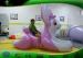 2M UV Printing Inflatable Cartoon Characters Pink Bunny Rabbit For Riding