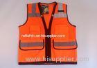 Multi-function pocket mesh and tricot fabric high vis vest reflective safety clothes