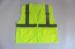 Green Yellow Hi vis safety vest polyester mesh functional pockets with zipper front